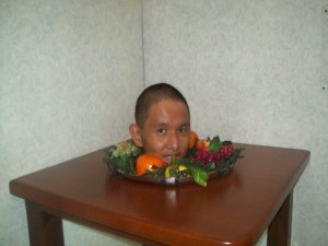Kevin Paquet head on plate