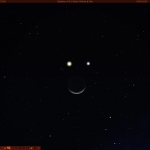 Moon, Jupiter and Venus forming a Smile