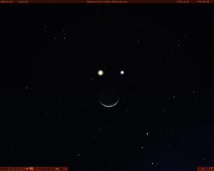 Moon, Jupiter and Venus forming a Smile