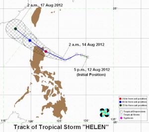 PAGASA: Track of Tropical Storm Helen